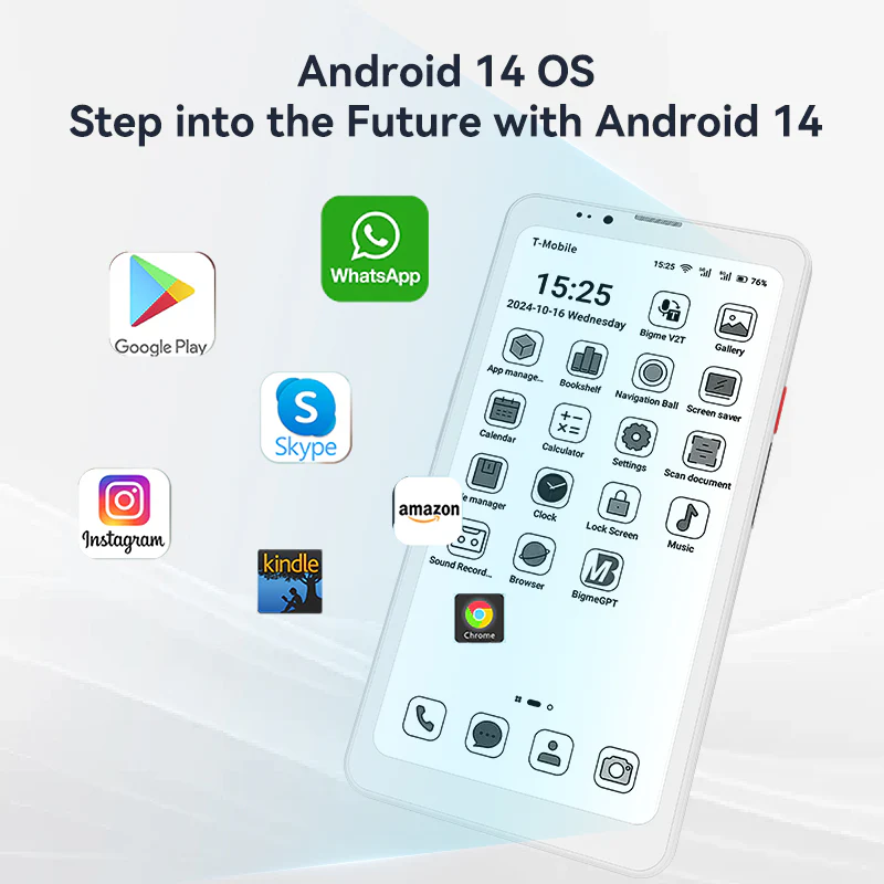 Bigme ePaper Smartphone Hibreak Pro  with Android 14 OS-Black and White version - Image 6