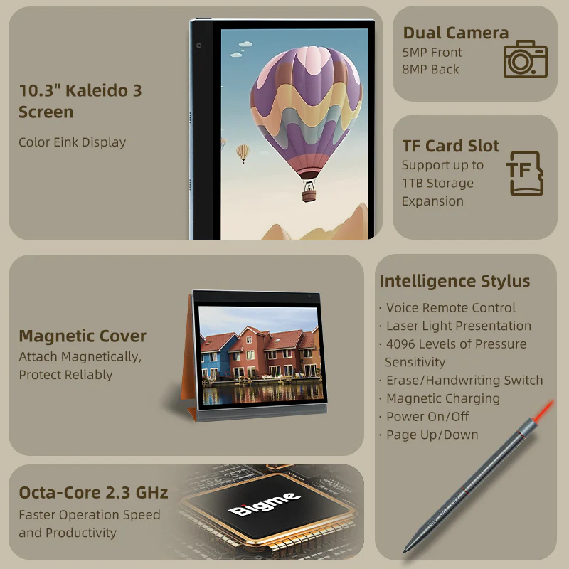 Bigme inkNote color+ -Kaleido3 10.3'' E-reader with case and stylus - Image 3